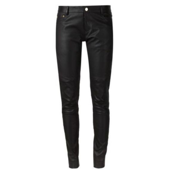 ALEXANDRE VAUTHIER Black Leather Skinny Pants - Picture 1 of 8